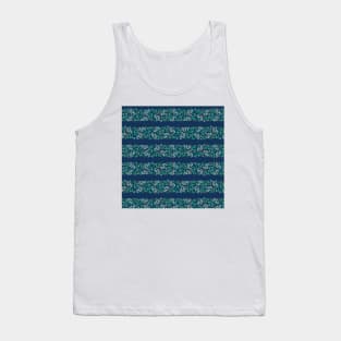 Mistletoe Christmas Stripes Blue Tank Top